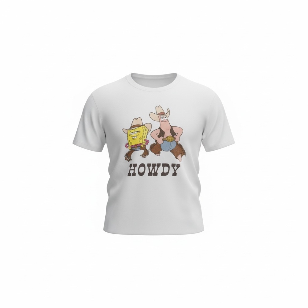 Nickelodeon‎ SpongeBob SquarePants and Patrick Star Howdy Graphic T-Shirt - XL